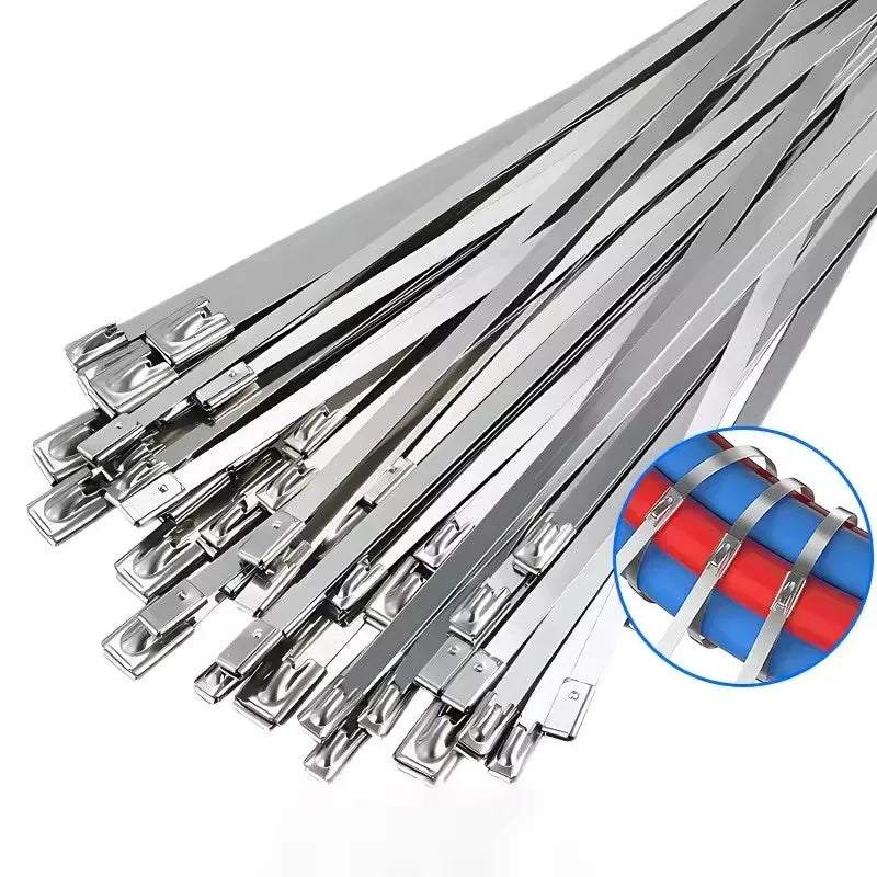 Selbstsichernde Kabelbinder aus Metall im Großhandel, wiederverwendbar, robust, für Kabelbinder, Organizer, multifunktionaler Kabelbinder aus Edelstahl