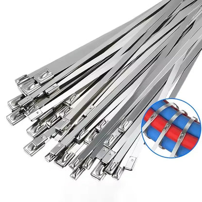 Selbstsichernde Kabelbinder aus Metall im Großhandel, wiederverwendbar, robust, für Kabelbinder, Organizer, multifunktionaler Kabelbinder aus Edelstahl