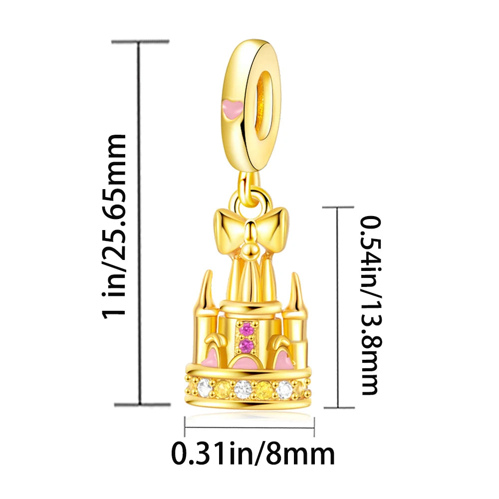 Heißer Verkauf 925er Sterlingsilber Löwenperlen & Chamäleon Baumeln Charm Fit Schlangenarmband Boutique Halskette Goldener Anhänger Geschenk