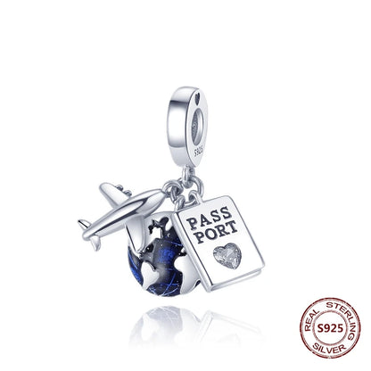 Flugzeug-Charm, 925er Silber, Original-Zirkon, Kleeblatt, Avocado, Charms, Perle, passend für Armbänder, DIY-Schmuck für Frauen, Hochzeitstag, Geschenk