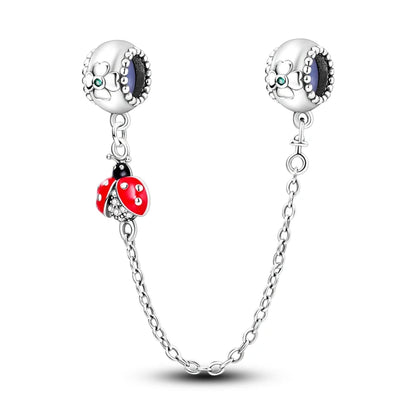 Silber-Charm, 925er-Sterlingsilber, Clip-Charms, Sicherheitsketten-Charm, CZ-Pavé, runde Clip-Perlen, passend für Original-Armbänder, Schmuckherstellung
