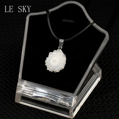 Neue natürliche Druzy Stein Anhänger Sonnenblume weiß Kristall Anhänger Charms für die Herstellung von DIY Schmuck Halskette Zubehör