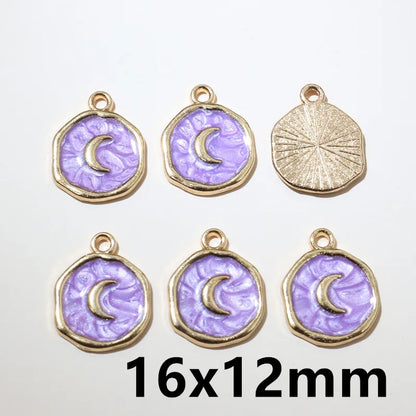 20 Stück Emaille Mond Herz Charms Anhänger Legierung Metall DIY Schmuck Herstellung Zubehör Ergebnisse für Armband Ohrringe Halskette