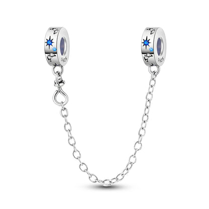 Silber-Charm, 925er-Sterlingsilber, Clip-Charms, Sicherheitsketten-Charm, CZ-Pavé, runde Clip-Perlen, passend für Original-Armbänder, Schmuckherstellung