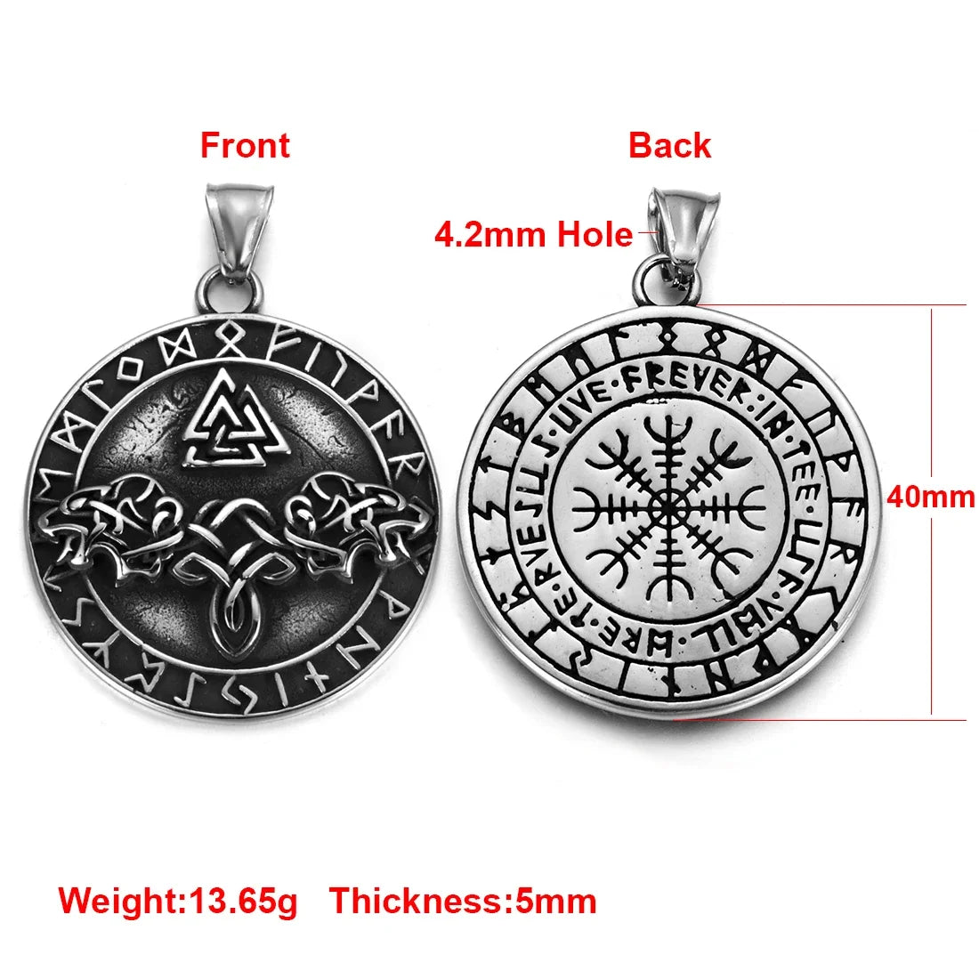 Edelstahl Viking Nordischer Anhänger für Halskette DIY Zubehör Schmuckherstellung Erkenntnisse Männer Charm Supplies Punk Axt