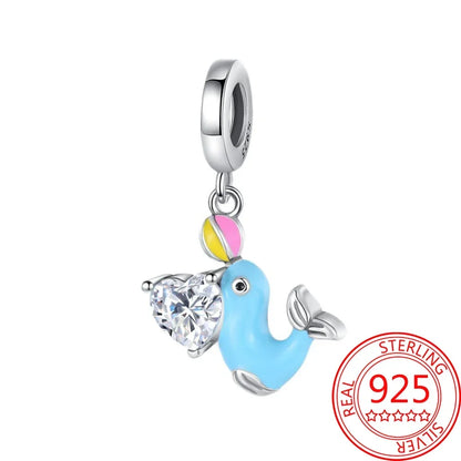 Exquisiter kleiner Affe aus 925er-Sterlingsilber, umarmender roter Herz-Anhänger, passend für Armbänder, Halsketten, Party-Paarung mit handgefertigten Geschenken