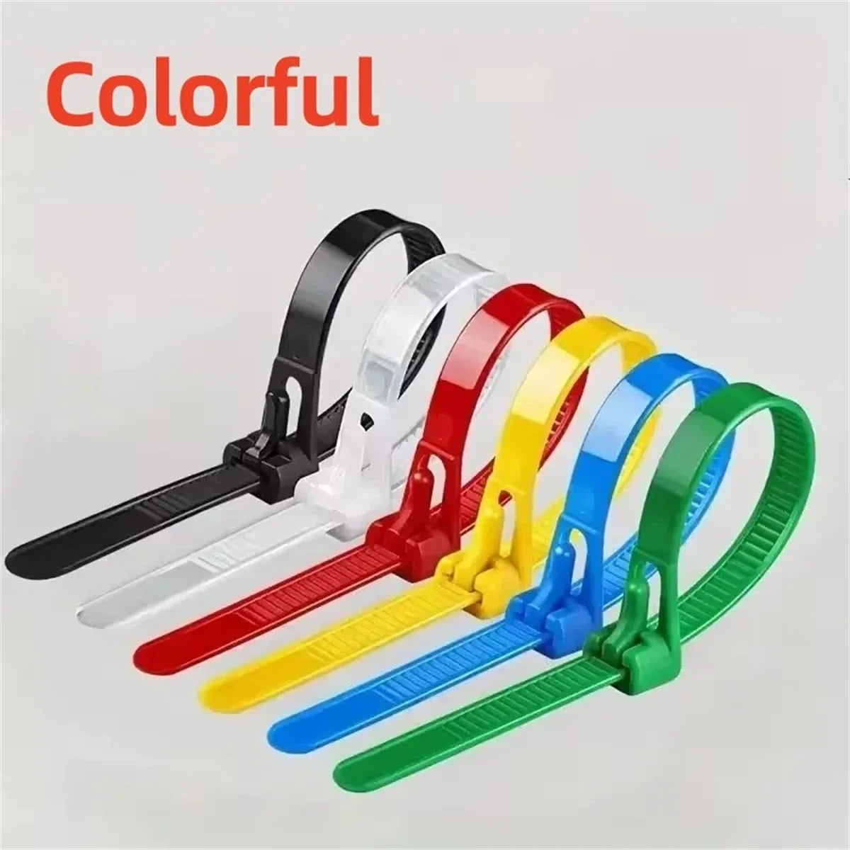 5/1000 Stück Langlebige, wiederverwendbare Kabelbinder aus Kunststoff, Nylon-Umreifungsriemen, Kabelbinder, Slipknot, Loose Slipknot, Recycling-Organizer, abnehmbar