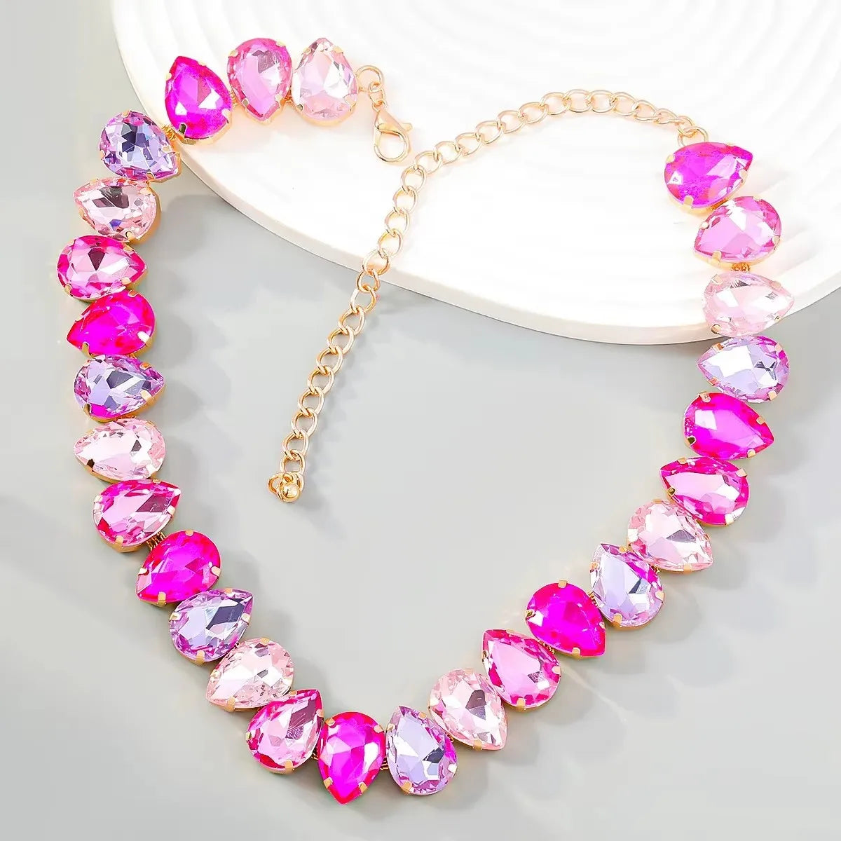 Glänzende voller Strass lange Kette Halsband Aussage Halskette für Frauen Modeschmuck atemberaubende Halskette Zubehör