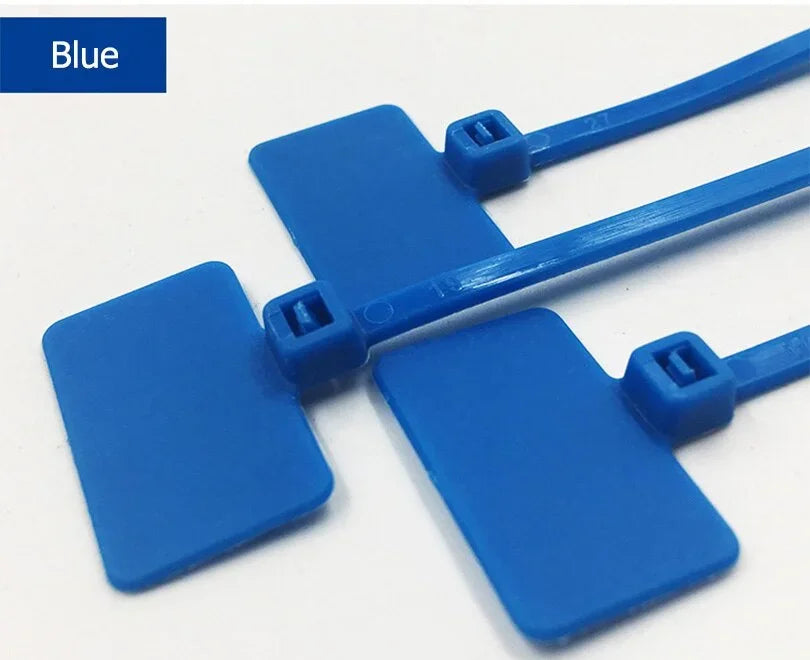50 Stück 4 x 150 mm Nylon-Kabelbinder, Etiketten, Kunststoff-Schlaufenmarkierungen, selbstsichernder Reißverschluss