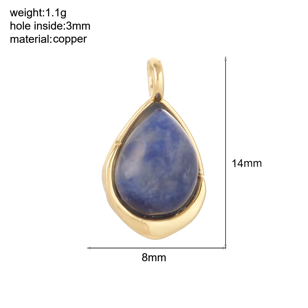Bohemian Naturstein Perle Charms Für Schmuck Machen Liefert Blau Grün Stein Zirkon Dijes Diy Ohrringe Armband Halskette