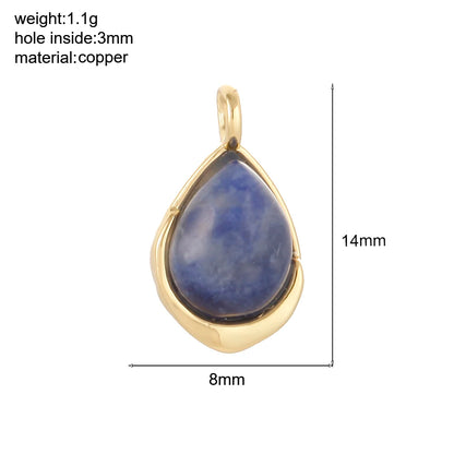 Bohemian Naturstein Perle Charms Für Schmuck Machen Liefert Blau Grün Stein Zirkon Dijes Diy Ohrringe Armband Halskette