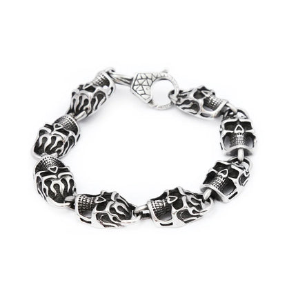 Gothic Vintage Edelstahl Schwarz Schädel Armband Für Männer Hip Hop Biker Kühlen Skeleton Armreifen Charme Partei Schmuck Dropshipping