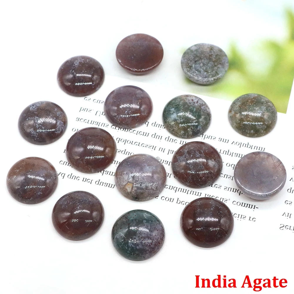 5 teile/los Natürliche Stein Cabochon Spacer 6 8 10 12 14 16 18 20 25mm Runde Cabochons Cameo für DIY Schmuck Zubehör