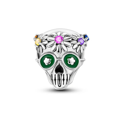 Charms aus 925er-Sterlingsilber, Perlen, Totenkopf, Apfel, baumelnd, passend für Original-Armbänder, DIY-Schmuck, Geschenke