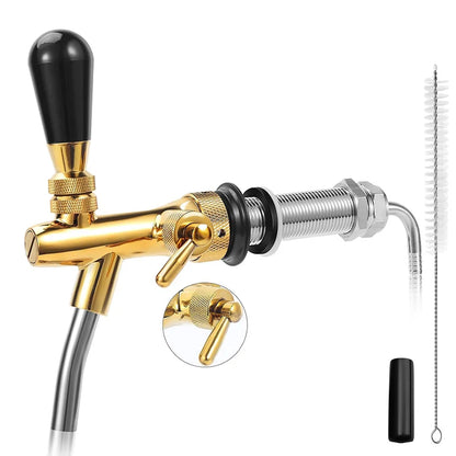 Verstellbarer Bierhahn mit 100 mm langem Schaft, Heimbrauen, Entwurfsbierhahn, Kegerator-Hahn, Bierspender für Wand/Kühlschrank