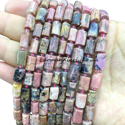 8x12mm Naturstein Grüner Malachit Unregelmäßiger Zylinder Lose Distanzperlen für Schmuckherstellung Diy Armband Charms Zubehör