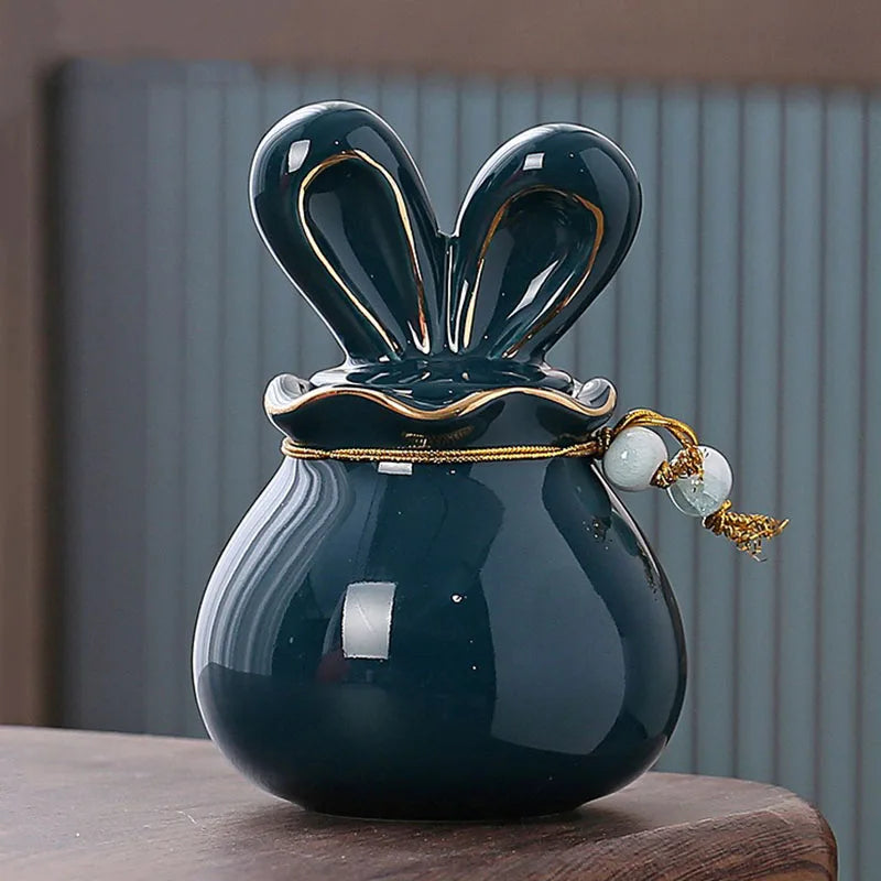 Rabbit Funeral Urn Ceramic Pet Ashes Cat Pet Urn Personalized Urn for Pets Animal Burial Urnas for Human Ashes Dog Memorial