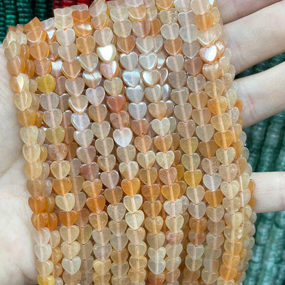 6MM Natürliche Herz Form Rubin Rot Chalcedon Lose Spacer Perlen Für Schmuck Machen DIY Armband Ohrringe Halskette Zubehör 7,5