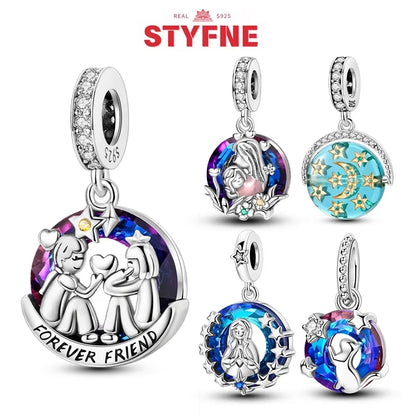 Echt Silber S925 Perlen Für Immer Freund Liebe Stern Charms Fit Original Armband DIY Perle für Frauen Schmuck Feine Geschenk Original