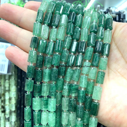 8x12mm Naturstein Grüner Malachit Unregelmäßiger Zylinder Lose Distanzperlen für Schmuckherstellung Diy Armband Charms Zubehör
