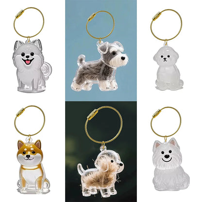 Klarer Welpenhaar-Gedenk-Andenken, Haustier-Hund, Fellbehälter, DIY-Anhänger, Schlüsselanhänger, Dekor, Haustierliebhaber, Heim-Display, Geschenke