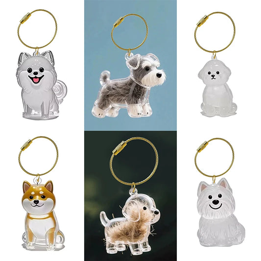 Klarer Welpenhaar-Gedenk-Andenken, Haustier-Hund, Fellbehälter, DIY-Anhänger, Schlüsselanhänger, Dekor, Haustierliebhaber, Heim-Display, Geschenke
