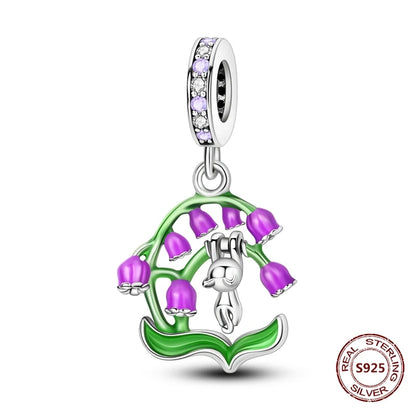 Gelber Sonnenblumen-Charm aus 925er Silber, Original-Zirkon, Kolibri, Einhorn-Charms, passend für Armbänder, DIY-Schmuck für Frauen, Hochzeitsgeschenk