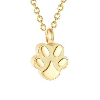 Haustier-Urnen-Halskette für Asche, Anhänger, Pfotenabdruck, Haustier-Urnen-Halskette, Gedenk-Andenken-Schmuck für die Asche von Haustieren/Hunden/Katzen