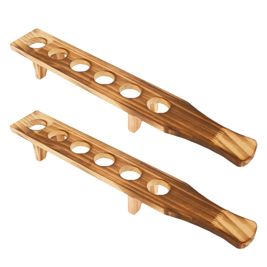 2 Stück Schnaps glas Tablett Holz Schnaps glas halter Schnaps glas Ständer mit 6 Löchern Schnaps glas Serviert ablett passen 1,4 Zoll Durchmesser Gläser