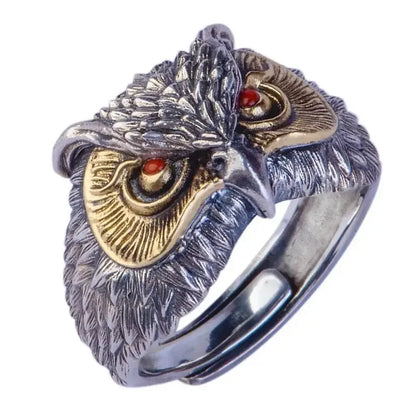 Retro Poseidon Kompass Ring versilbert Hexagramm Öffnung verstellbarer Ring Männer und Frauen Hip-Hop Trend Schmuck Geschenk