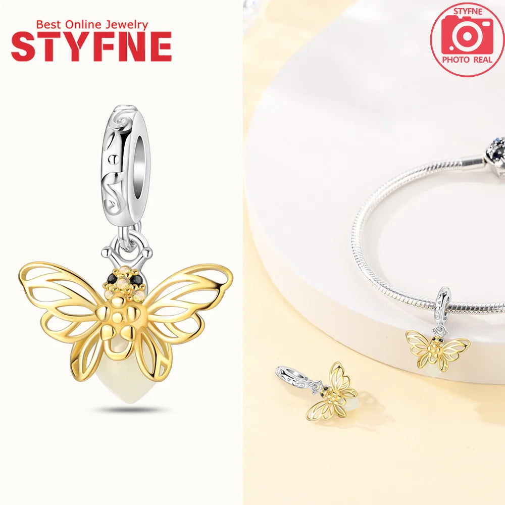 Neues 925er Silber, teilbarer Sonnen- und Mond-Charm, Satr-Herz-Perle, passend für Original-Armbänder für Frauen, edle Schmuckherstellung, Geschenk