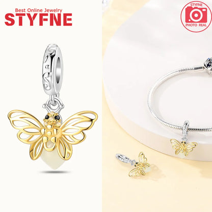 Neues 925er Silber, teilbarer Sonnen- und Mond-Charm, Satr-Herz-Perle, passend für Original-Armbänder für Frauen, edle Schmuckherstellung, Geschenk