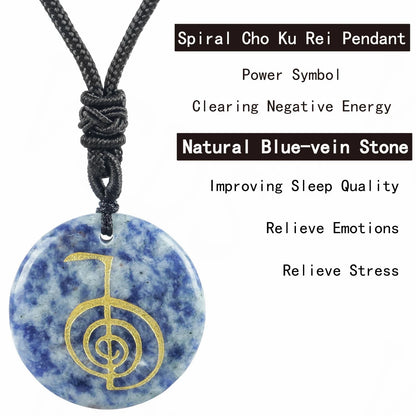 Heißer natürlicher Kristall quarz cho ku rei Reiki Energie symbol Anhänger alte spirituelle Heilung Halsketten Anhänger Frauen Mann Schmuck
