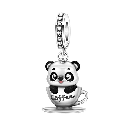 Exquisiter 925 Sterling Silber Panda Chamäleon Waschbär, Koi Welpen Tier-Anhänger Passend für DIY Armband Halskette Premium Party Geschenke
