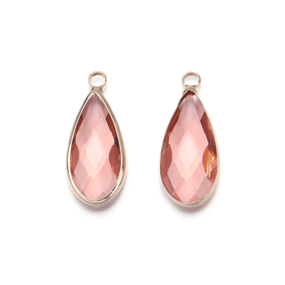 5 teile/los Teardrop Kristall Glas Anhänger Charms für Paare Armband Ohrringe Schmuck Machen Liefert DIY Halskette Ornamente