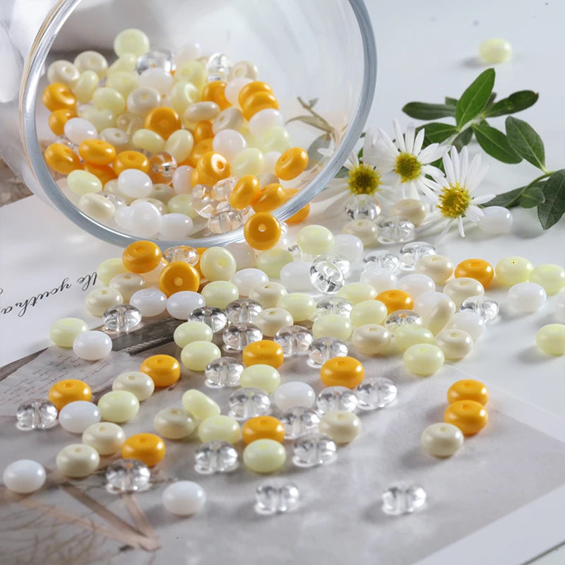 50/100 stücke 3x6mm Neue Glas Seed Bead Abacus Form Spacer Lose Perlen für DIY Schmuck Machen armband Halskette Charms Zubehör