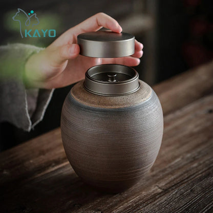 Funeral urns for dogs and cats, pet in Japanese wabisabi style in loving memory, large urn for ashes, human, customizable text
