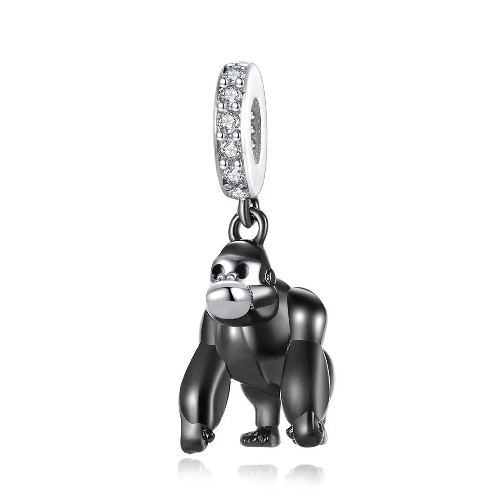 Heißer Verkauf 925er Sterlingsilber, niedliche Panda-Perlen und Pinguin-Anhänger, passend für Schlangenarmband, Boutique-Halskette, schwarzer Anhänger, Geschenk