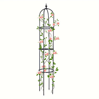 Turm-Obelisk Garten-Rankgitter Kletterpflanzen-Rostschutz Metall-Pflanzgefäß-Kletterstütze für Innen- und Außenbereich Blumen Gemüse
