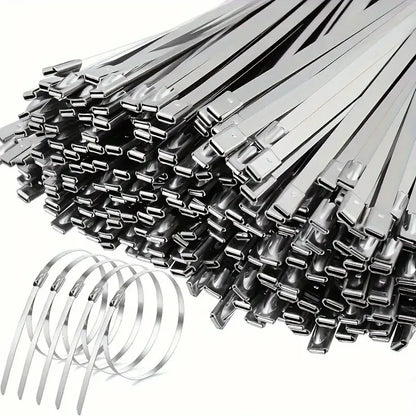 Metall-Kabelbinder, selbstsichernde Befestigungsringe aus Edelstahl, robuste Kabelbinder, Auspufffolie, Organizer für das Heimbüro