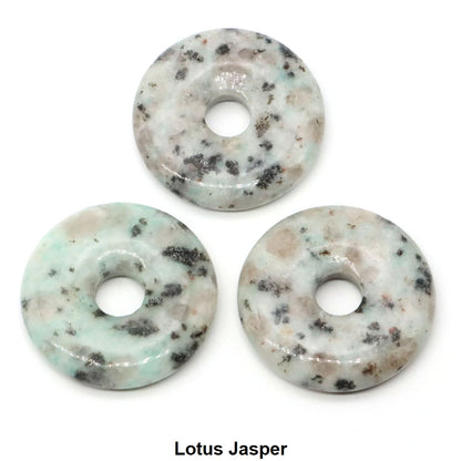 30 mm Donut-Naturstein, Heilkristall, Amethyst, Amazonit, Achat, Quarz, Edelstein für Kunsthandwerk, Zubehör, Glücksgeschenke
