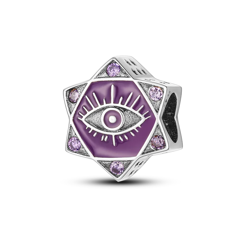 Sicherheitsketten aus 925er-Sterlingsilber, violette Serie, Schmetterling, Widder, Zwillinge, passend für Original-Armbänder, DIY-Schmuckherstellung, Geschenk für Frauen