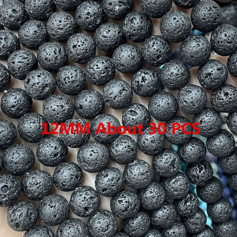 Natürliche Stein Schwarz Vulkanischen Lava Zylinder Räder Quadrat Runde Form Spacer Perlen Für Schmuck Machen Diy Armband Zubehör