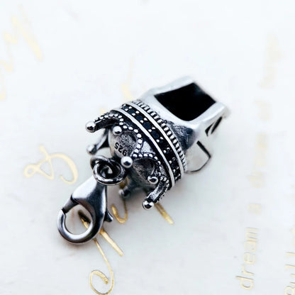 Schädel König Baumeln Charms,925 Sterling Splitter Europa Anhänger Neue DIY Mode Schmuck Für Frauen Männer