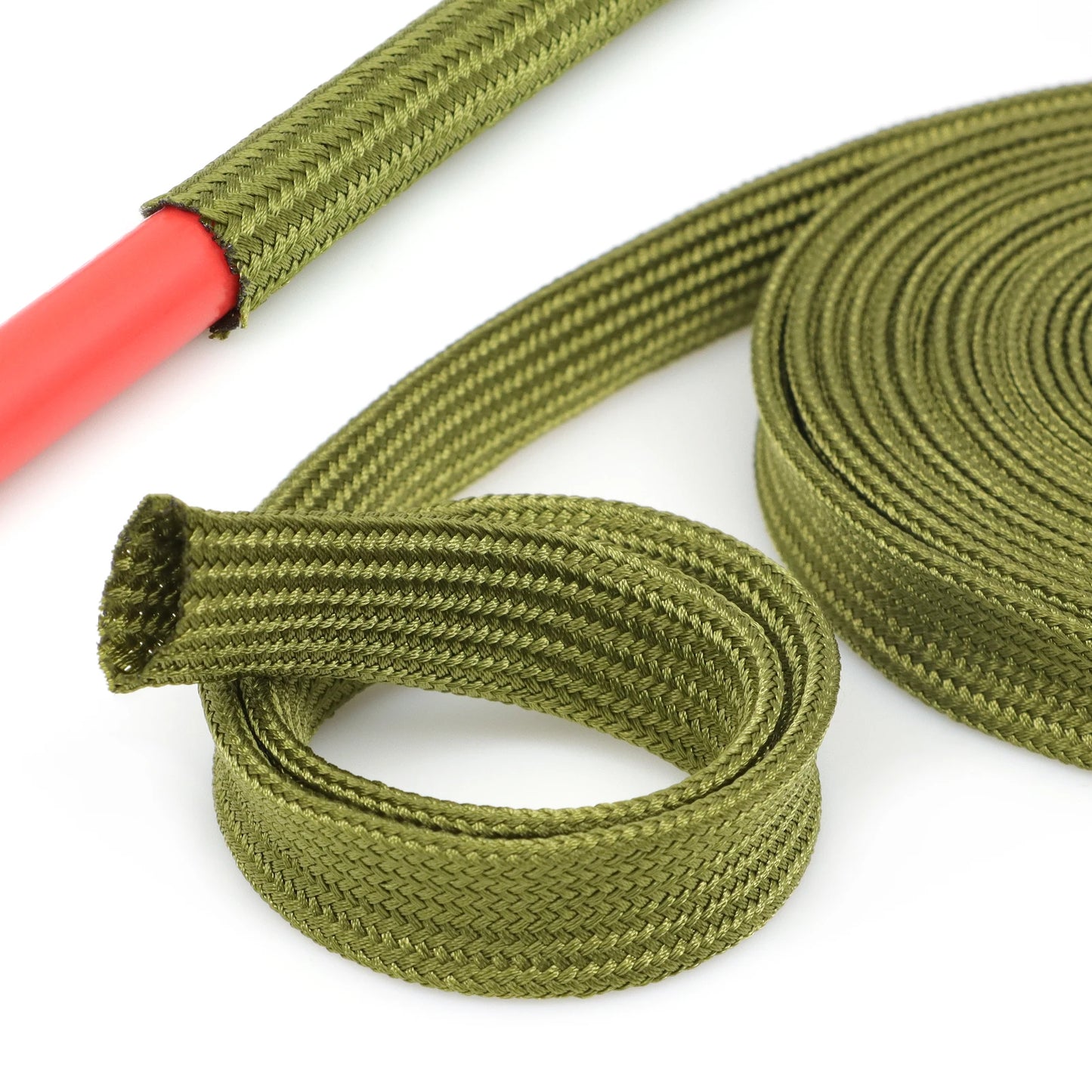 3/5m Nylon-Kabelummantelung 2,5mm~60mm Eng Anliegende Hochdichte Geflochtene Isolierte Kabelschutzummantelung Polyamid-Kabelschutzhülle