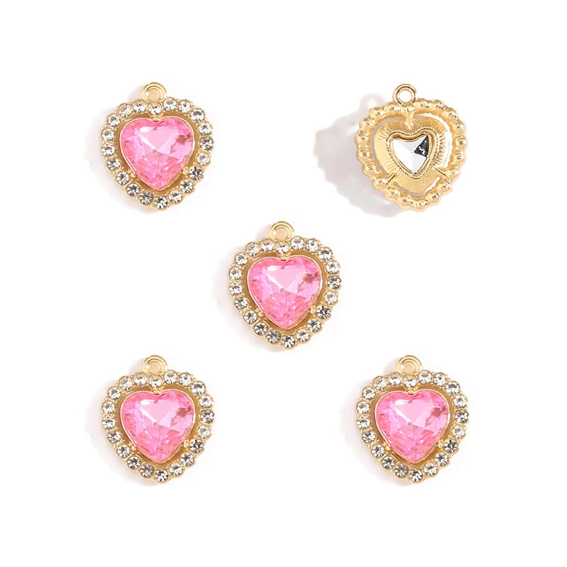 10 stücke Mehrfarbige Herz harz Kristall Strass Liebe Anhänger Dekoration Handwerk DIY Für Die Herstellung Von Ohrringe Halskette Schmuck W484