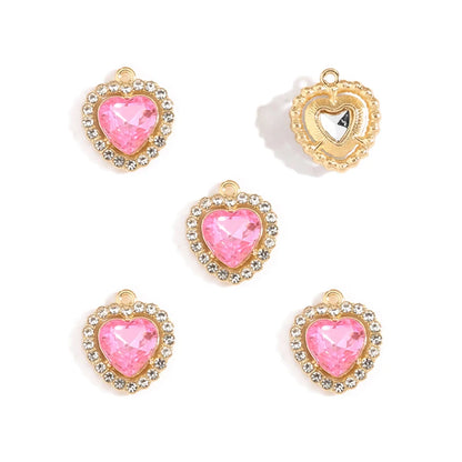 10 stücke Mehrfarbige Herz harz Kristall Strass Liebe Anhänger Dekoration Handwerk DIY Für Die Herstellung Von Ohrringe Halskette Schmuck W484