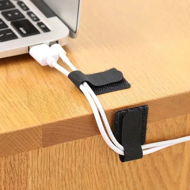 10–200 Stück wiederverwendbarer Kabel-Organizer für Schreibtisch, Drahtwickler, Kabelbinder-Organizer, selbstklebende Kabel-Seilhalter, Kordelschutzgurte
