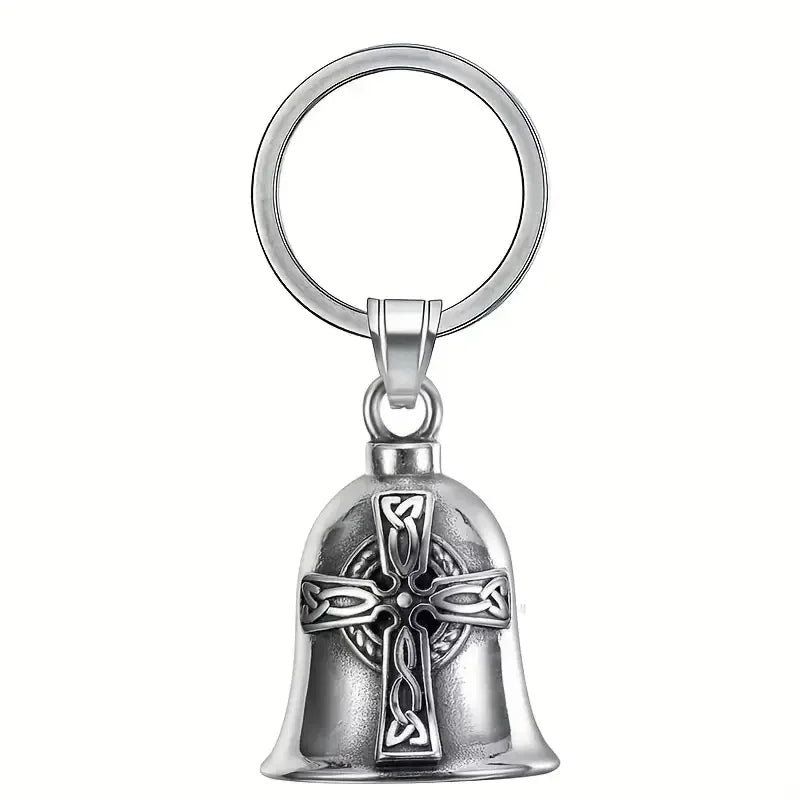 Vintage Christian Jesus Kreuz Glocke Anhänger Motorrad Glocke Halskette Punk Biker Religiöser Exorzist Glücksschmuck für Herren