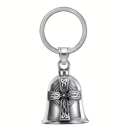 Vintage Christian Jesus Kreuz Glocke Anhänger Motorrad Glocke Halskette Punk Biker Religiöser Exorzist Glücksschmuck für Herren